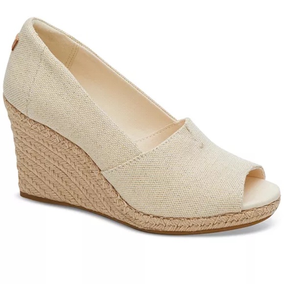 Tom’s wedges size 8 NWT never worn dark naturall linen color - Picture 8 of 8